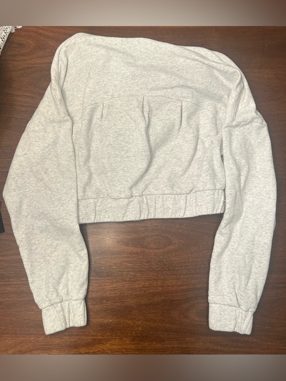 OAK Heather Gray Cropped Half-Zip Hoodie - Picture 5 of 5